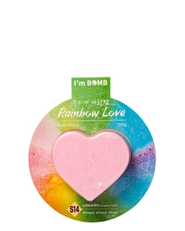 I'M BOMB Bilă efervescentă pentru baie Rainbow Love Sweety Fruity, 120 gr