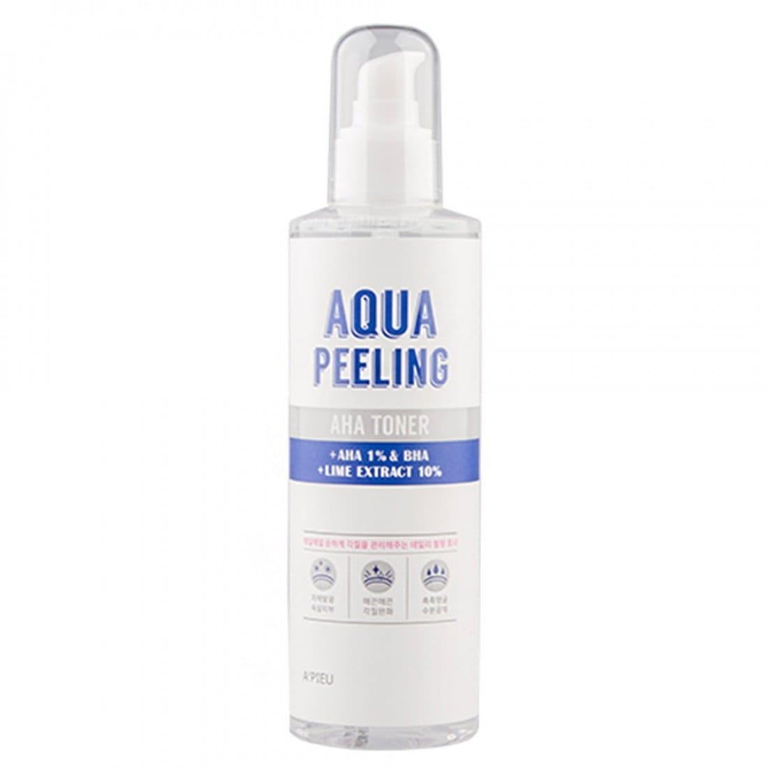 A'pieu Toner-peeling hidratant pe baza de acizi AHA si BHA Aqua Peeling AHA Tone, 275 ml
