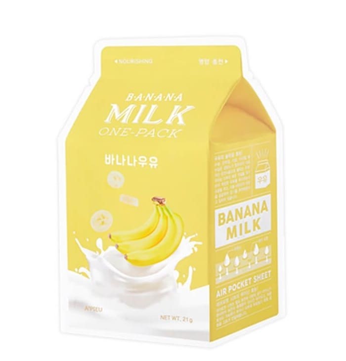 Apieu Mască nutritivă din țesătură cu proteine ​​din lapte și extract de banane Banana Milk One Pack Mask, 1 buc