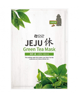 SNP Успокаивающая тканевая маска для лица Jeju Green Tea Mask