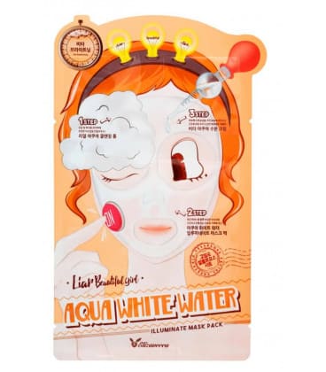 Elizavecca Трёхступенчатая увлажняющая тканевая маска для лица Aqua White Water Illuminate