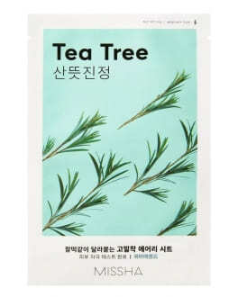 Missha Mască din țesătură cu ulei de arbore de ceai verde pentru față Airy Fit Tea Tree Sheet Mask, 1 buc