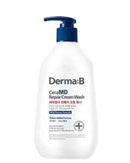 Derma:B Восстанавливающая кремовая пена для лица и тела с церамидами для всей семьи CeraMD Cream Wash, 400 мл