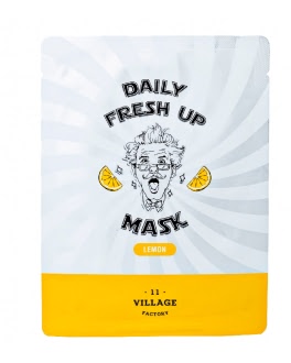 Village 11 Factory Masca din tesatura iluminatoare cu extract de lamaie pentru fata Daily Fresh Up Mask Lemon