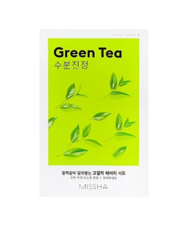 Missha Mască din țesătură cu ceai verde pentru față Airy Fit Sheet Mask Green Tea, 1 buc 
