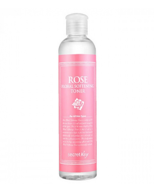 Secret Key Toner catifelat pentru strălucirea pielii cu extract de trandafir de damasc Rose Floral Softening Toner, 248 ml