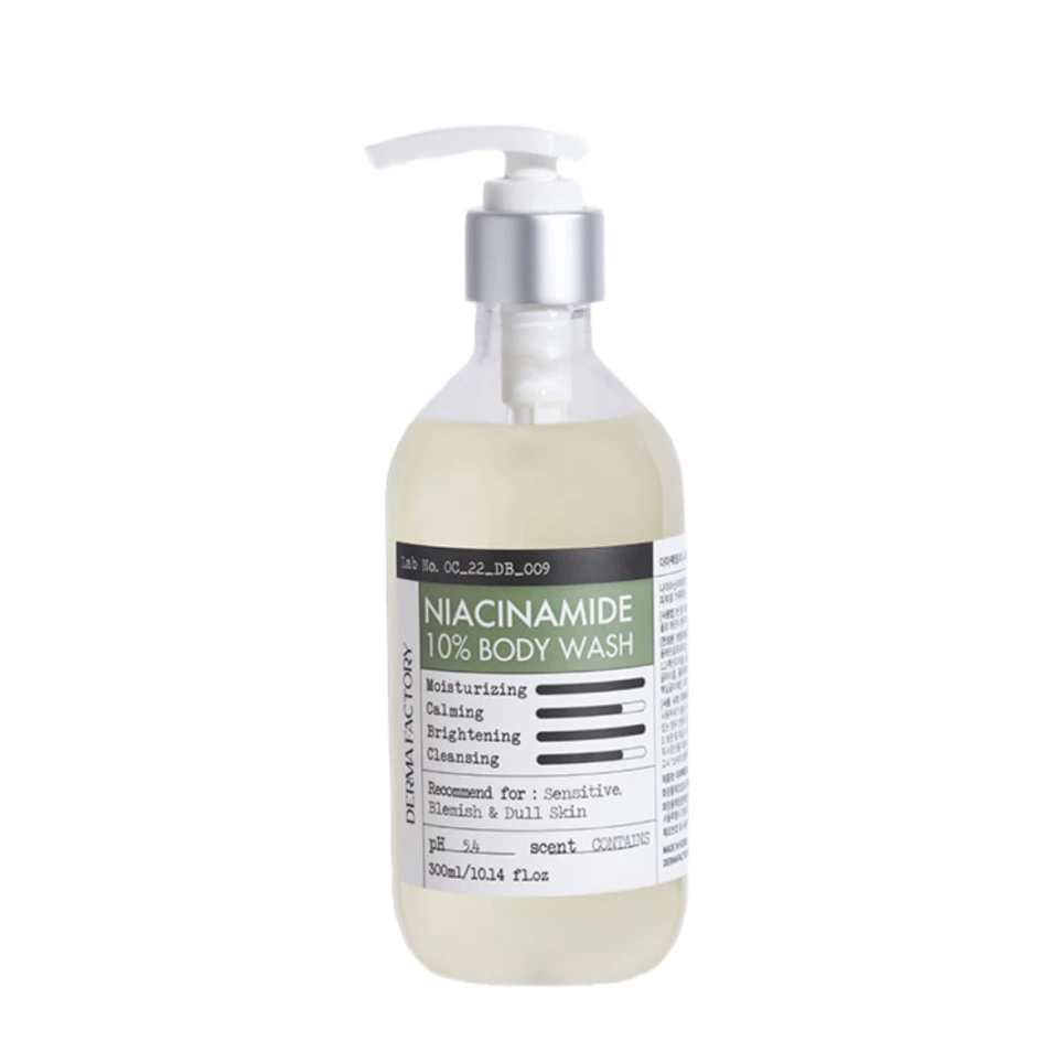 Derma Factory Gel de duș calmant Niacinamide 10%, 300 ml