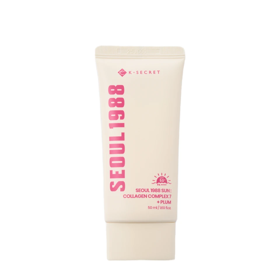 K-SECRET Cremă cu protecție solară SEOUL 1988 Sun Collagen Complex 7 + Plum SPF 50+ PA++++, 50 ml