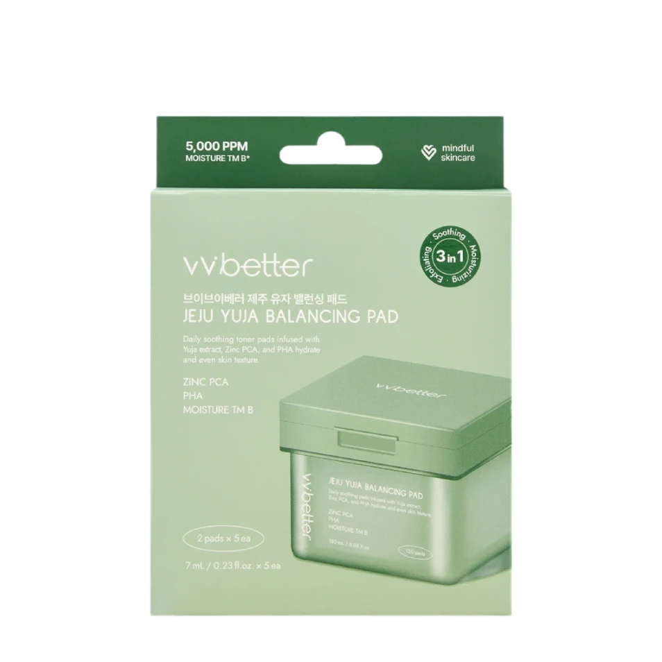 VV Better Set de discuri-toner pentru față Jeju Yuja Balancing Pad, 5 buc