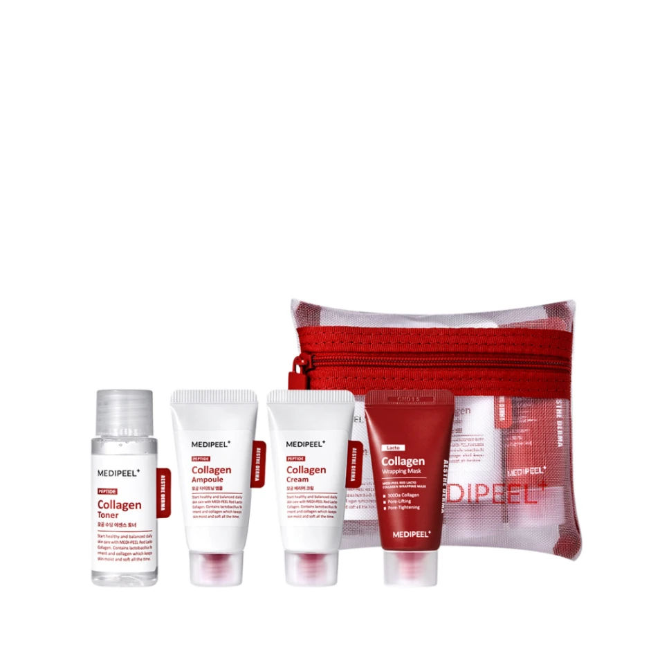MEDIPEEL Набор для путешествий Red Lacto Collagen Skin Care Trial Kit, 4 шт