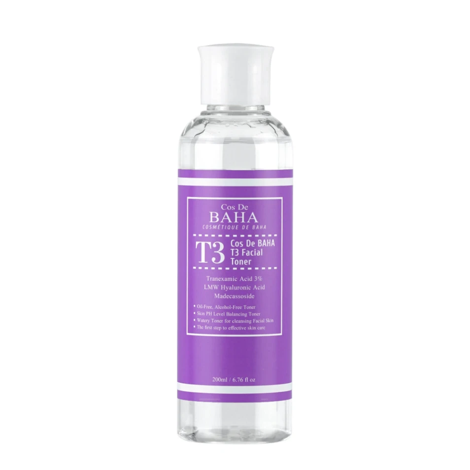 Cos De BAHA Toner iluminator T3 Tranexamic 3% LMW HA, 200 ml