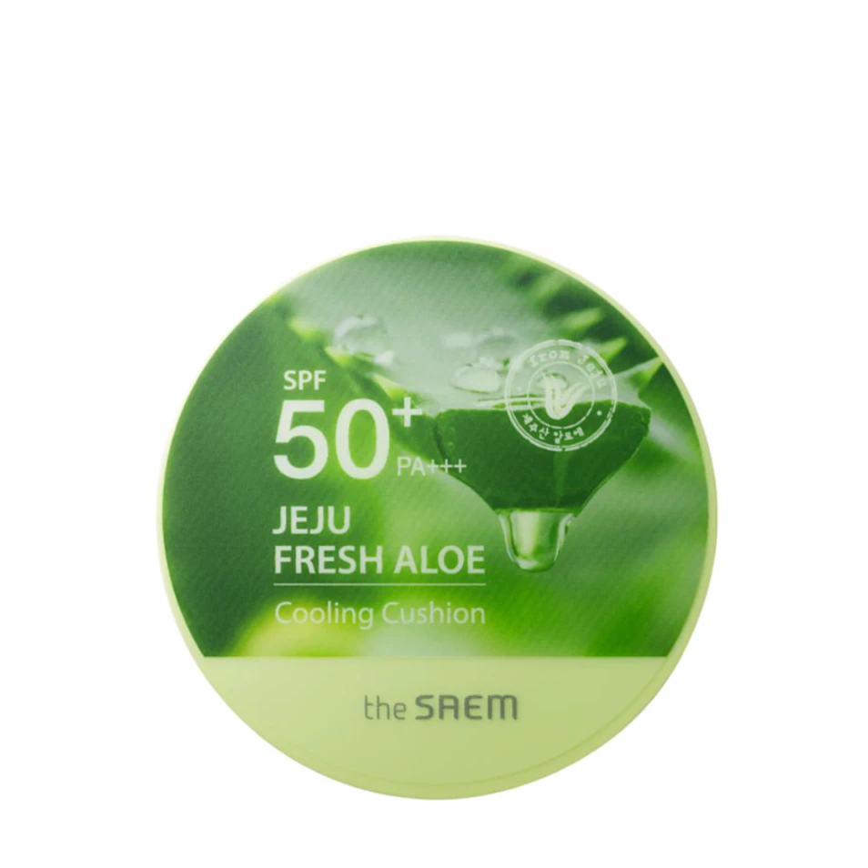 the SAEM Освежающий кушон Jeju Fresh Aloe SPF50+ PA+++, 12 г