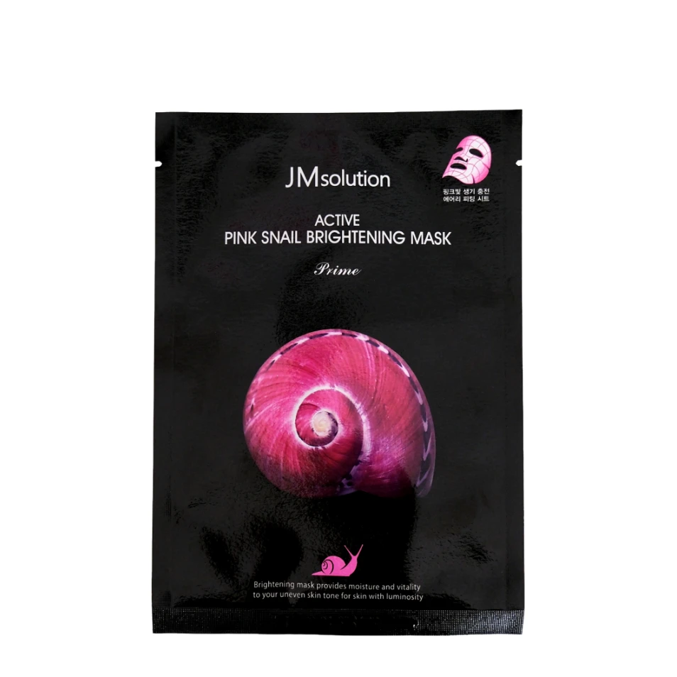 JMsolution Mască iluminatoare din țesătură Active Pink Snail, 30 ml
