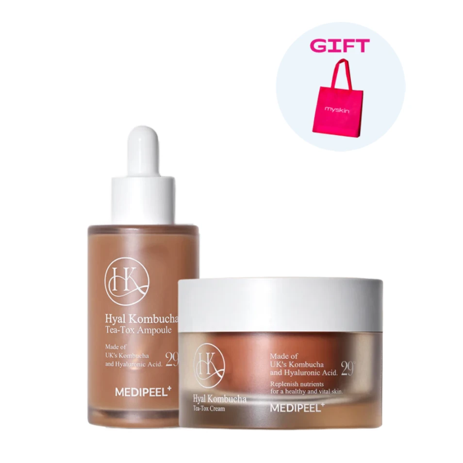 MEDIPEEL Set pentru strălucirea pielii Hyal Kombucha, 2 buc