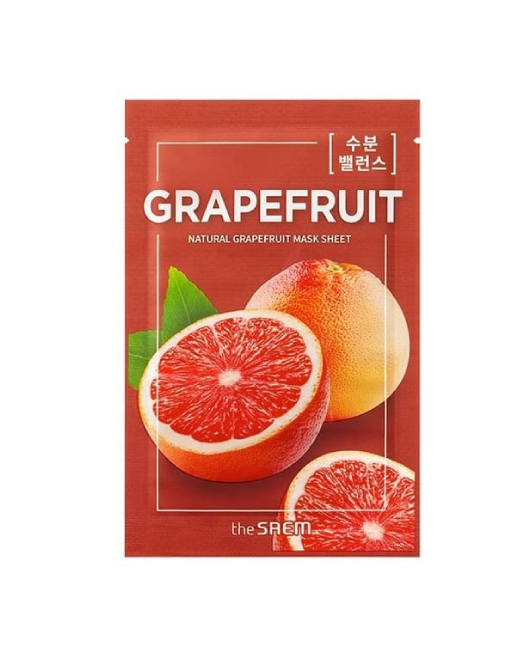 the SAEM Mască din țesătură cu extract de grapefruit Natural Grapefruit Mask Sheet, 1 buc