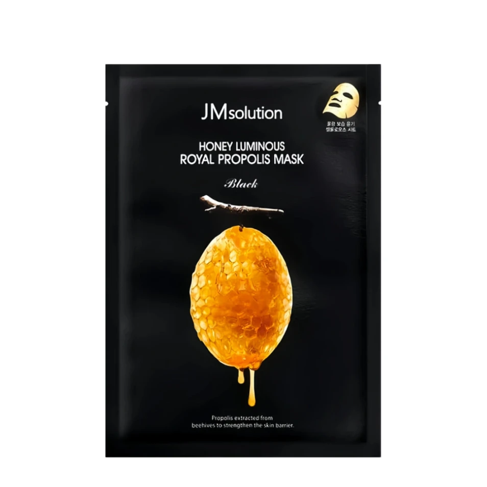 JMsolution Mască din țesătură nutritivă Honey Luminous Royal Propolis Mask Black, 1 buc