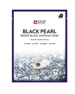 SNP Mască- fiolă pentru uniformizarea tonului Black Pearl Renew Black Ampoule Mask, 1 buc