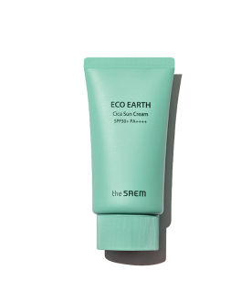 the SAEM Cremă cu protecție solară pentru pielea sensibilă Eco Earth Cica Sun Cream SPF 50+ PA++++, 50 ml
