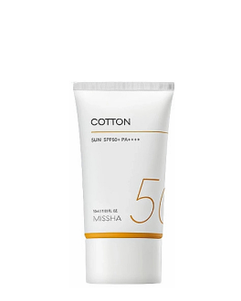 Missha Cremă pentru protecție solară Cotton Sun SPF50+ PA++++, 50 ml