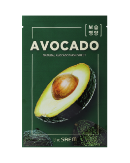 the SAEM Mască din țesătură pentru față cu extract de avocado Natural Avocado Mask Sheet, 1 buc