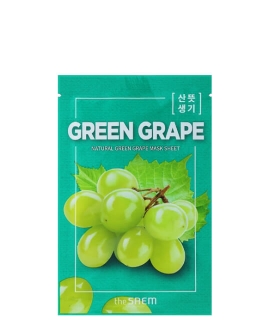 the SAEM Mască din țesătură pentru față Natural Green Grape, 1 buc