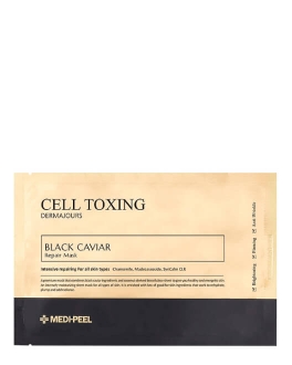 MEDIPEEL Mască din țesătură cu efect de întinerire Cell Toxing Dermajours Black Caviar, 1 buc