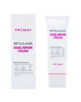 Trimay Заживляющий крем для лица с муцином улитки Snail Repair Betula Alba Cream, 50 ml