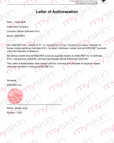 Certificat de autencitate K-SECRET